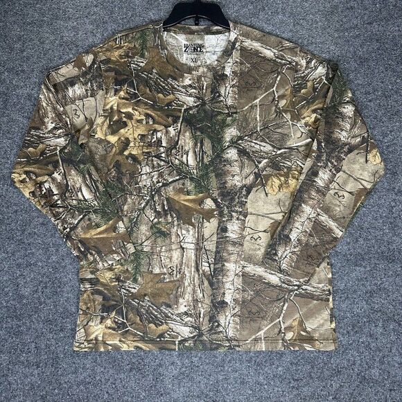 Hunting Zone RealTree Shirt Mens XL Camoflauge‎ Long Sleeve Woodlands Outdoors - Picture 1 of 6